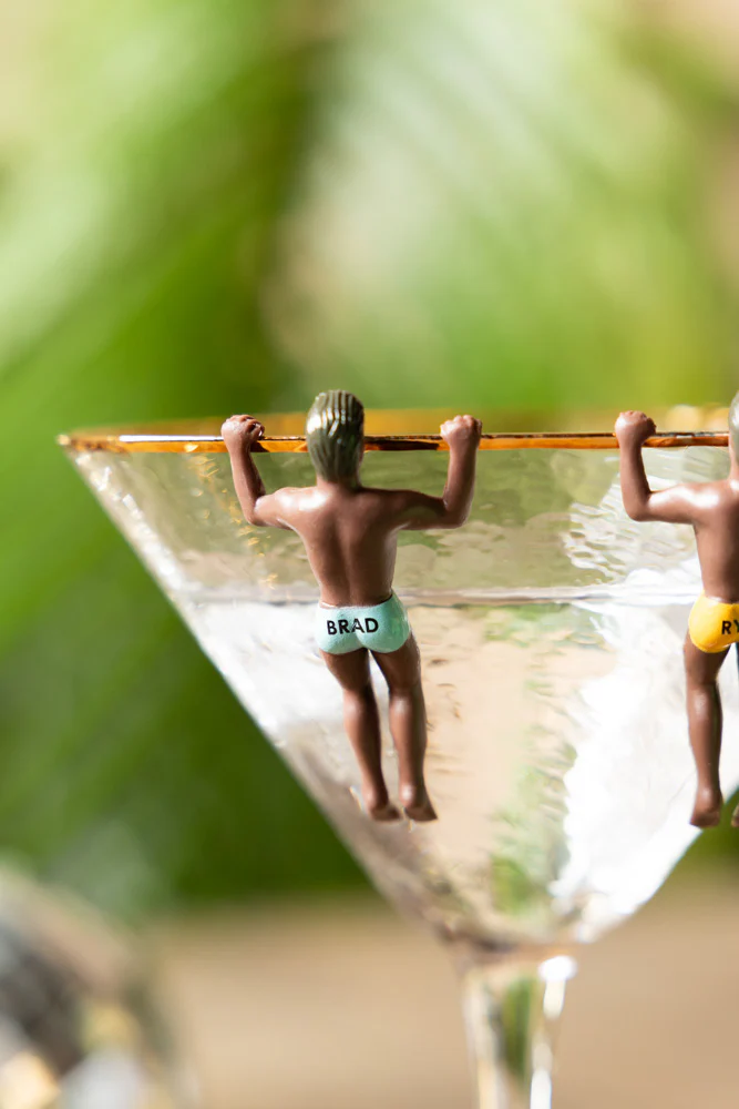 Set of 6 Hunky Buddies Wine Glass Charms - Image 2