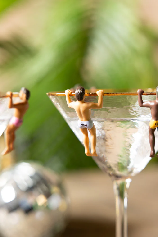 Set of 6 Hunky Buddies Wine Glass Charms - Image 4