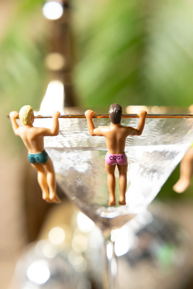 Set of 6 Hunky Buddies Wine Glass Charms - Image 6