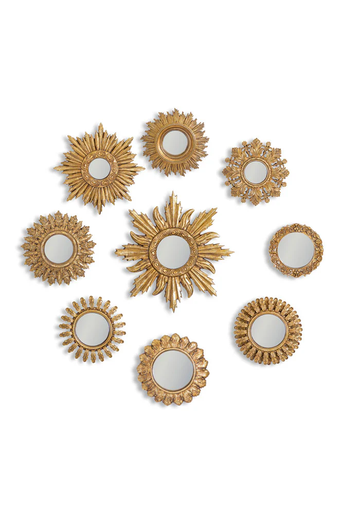Set Of 9 Assorted Ornate Gold Framed Mirrors - Image 11