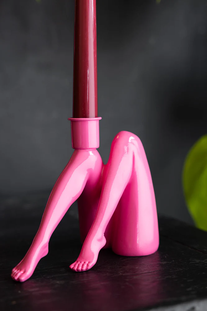 Sexy Hot Pink Legs Candle Holder - Image 2