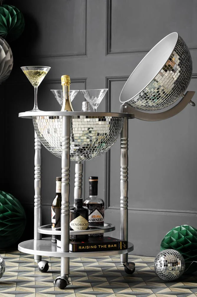 Silver Disco Ball Drinks Trolley Cart - Image 7