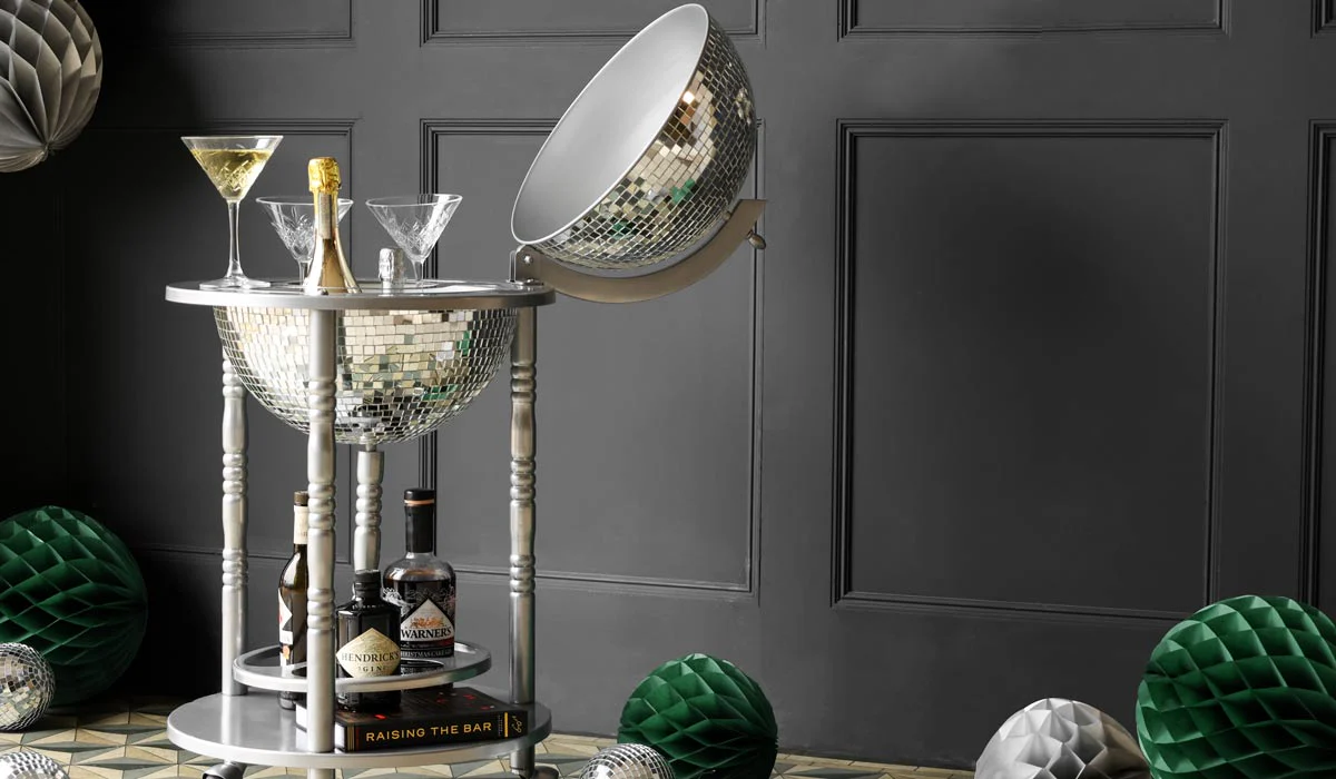 Silver Disco Ball Drinks Trolley Cart - Image 8