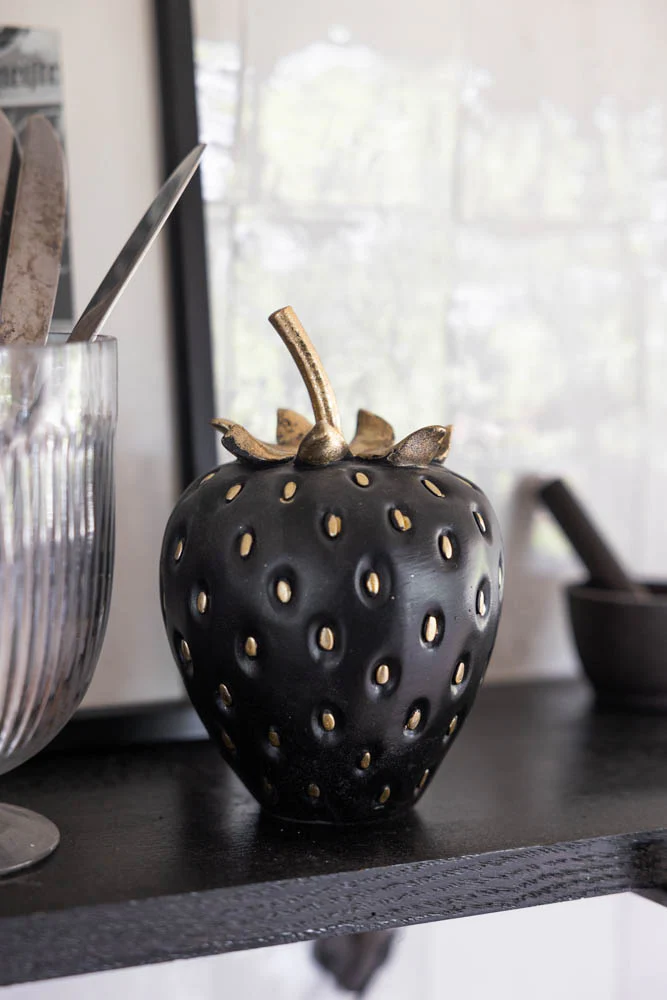 Small Black & Gold Strawberry Ornament - Image 2