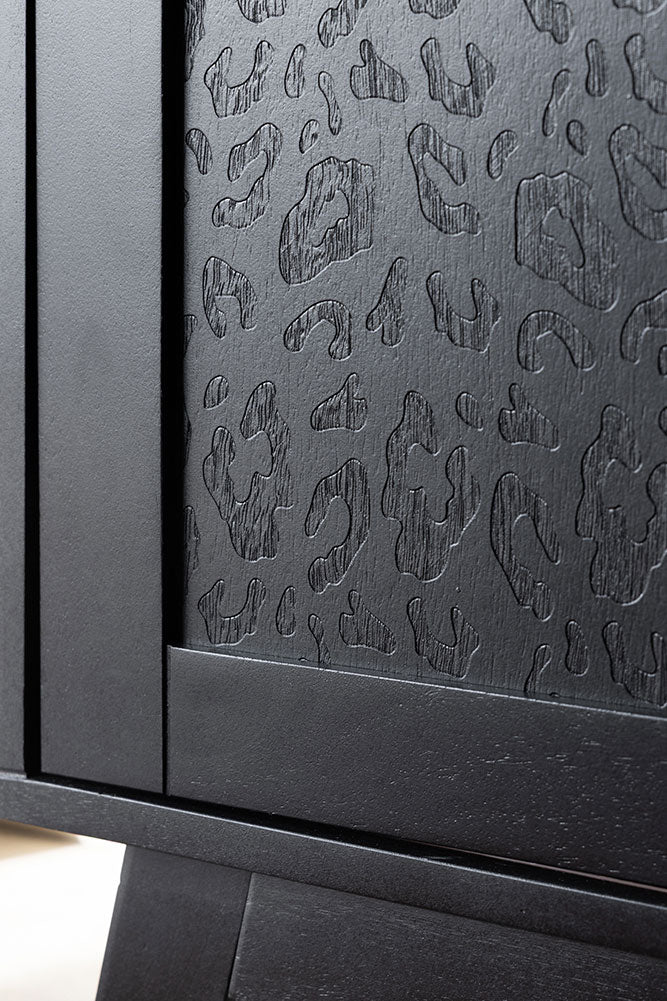 Small Black Leopard Print Sideboard - Image 3
