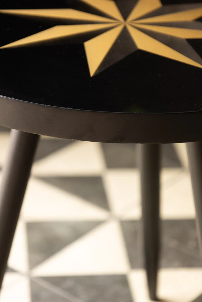 Small Black Star Side Table - Image 13