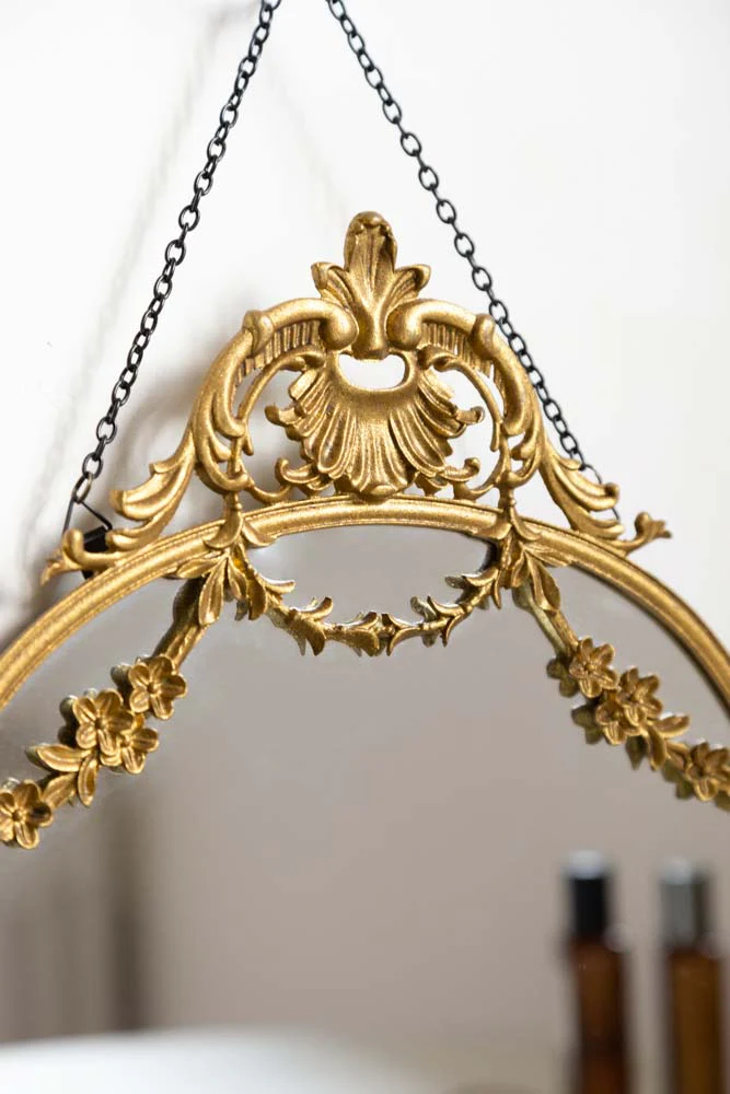 Small Pretty Gold Hanging Mirror - Image 2