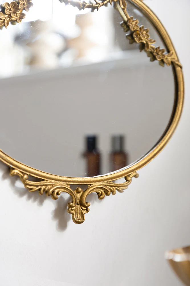 Small Pretty Gold Hanging Mirror - Image 4