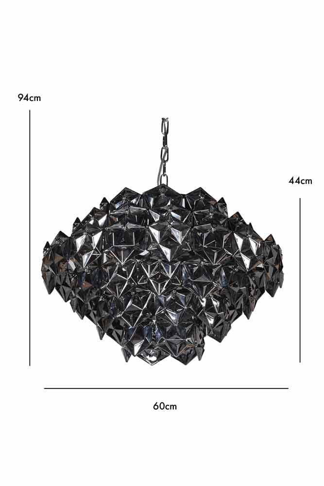 Smoked Showstopping Multi-Layer Glass Chandelier - Image 7