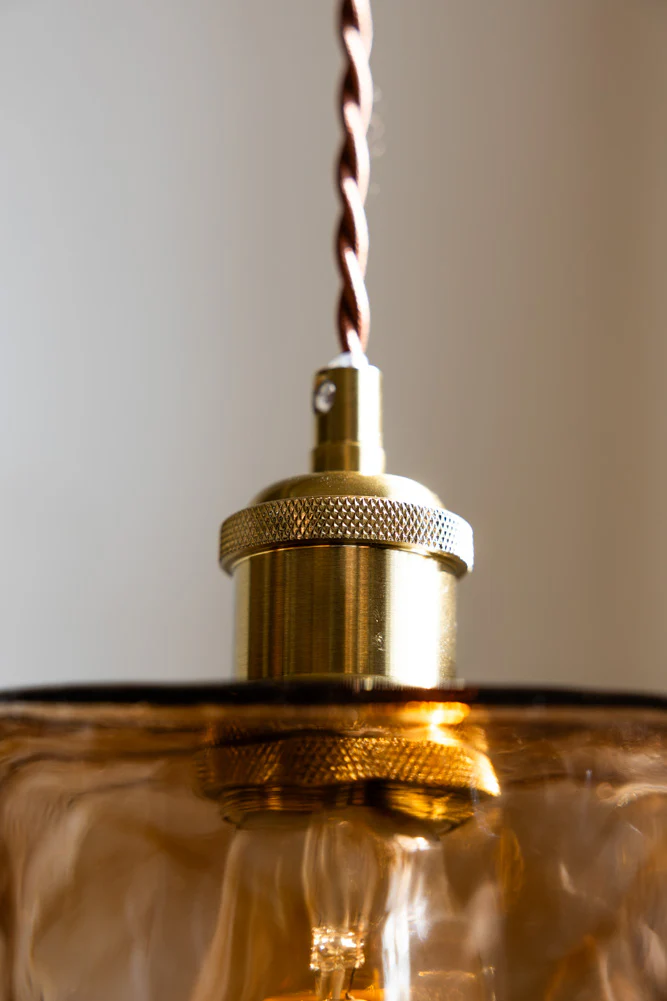 Sophisticated Dark Brown Squared Glass Ceiling Light - Image 4