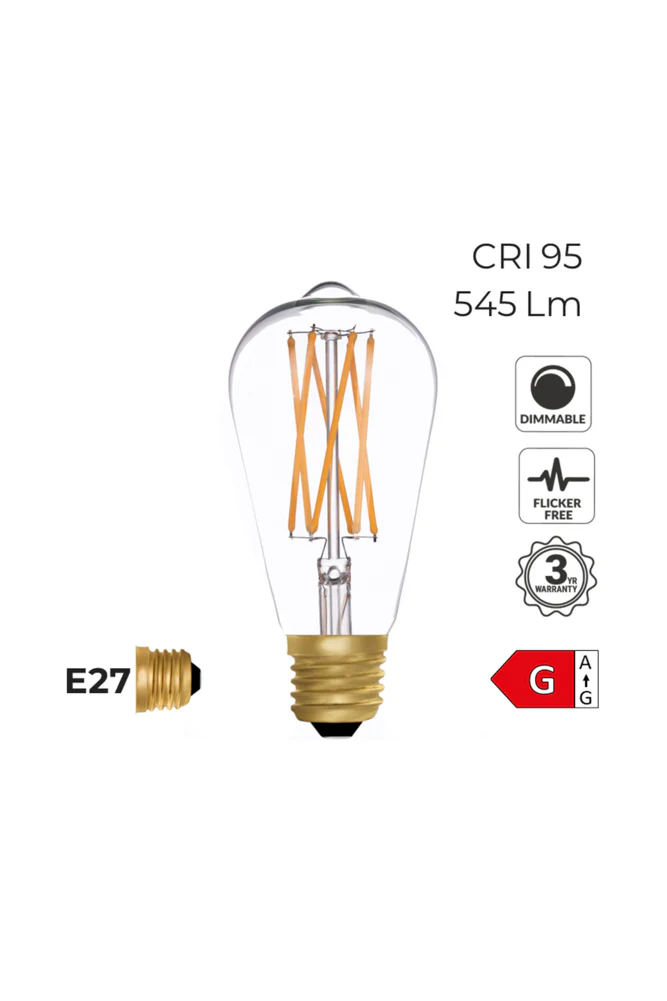Squirrel Cage E27 6W Clear LED Light Bulb - Image 5