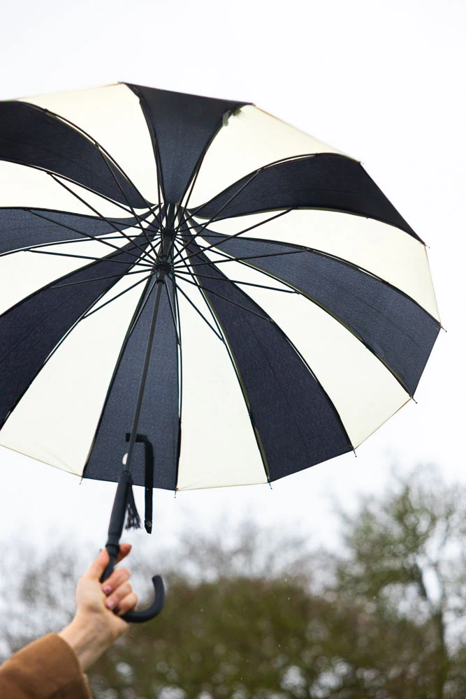 Statement Black & Off-White Umbrella - Image 2