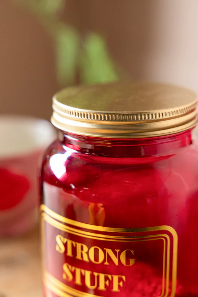 Strong Stuff Hot Pink Glass Storage Jar - Image 4
