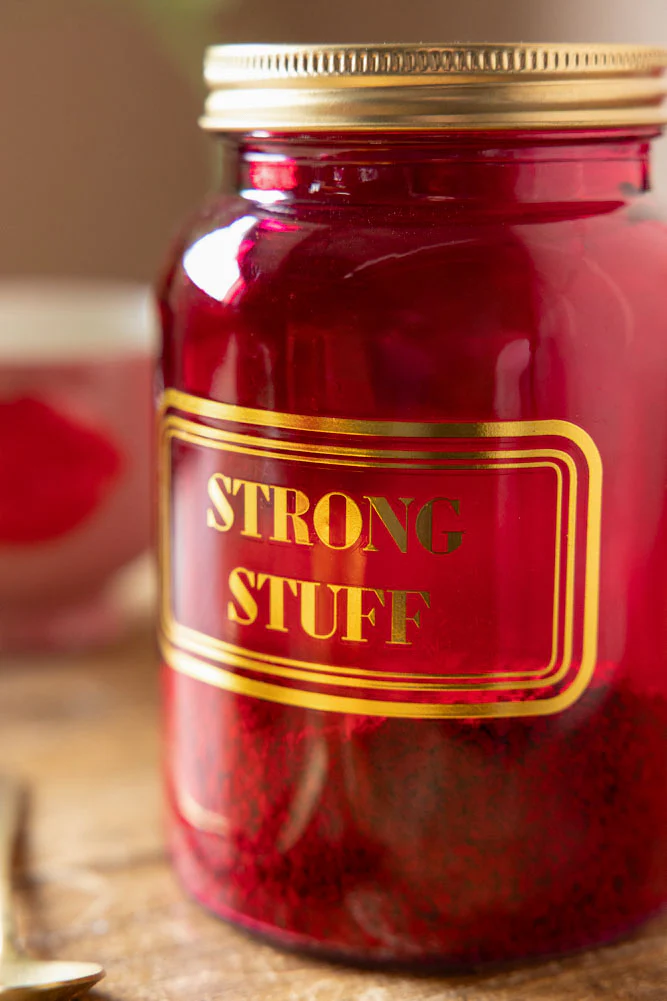 Strong Stuff Hot Pink Glass Storage Jar - Image 5