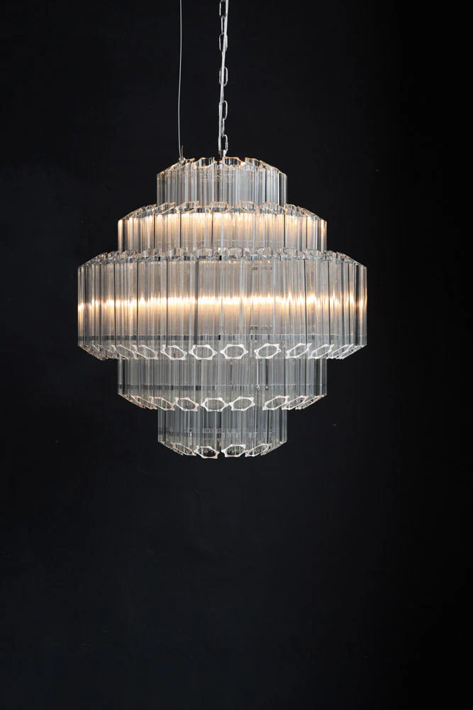Stunning Art Deco Crystal Chandelier - Image 2