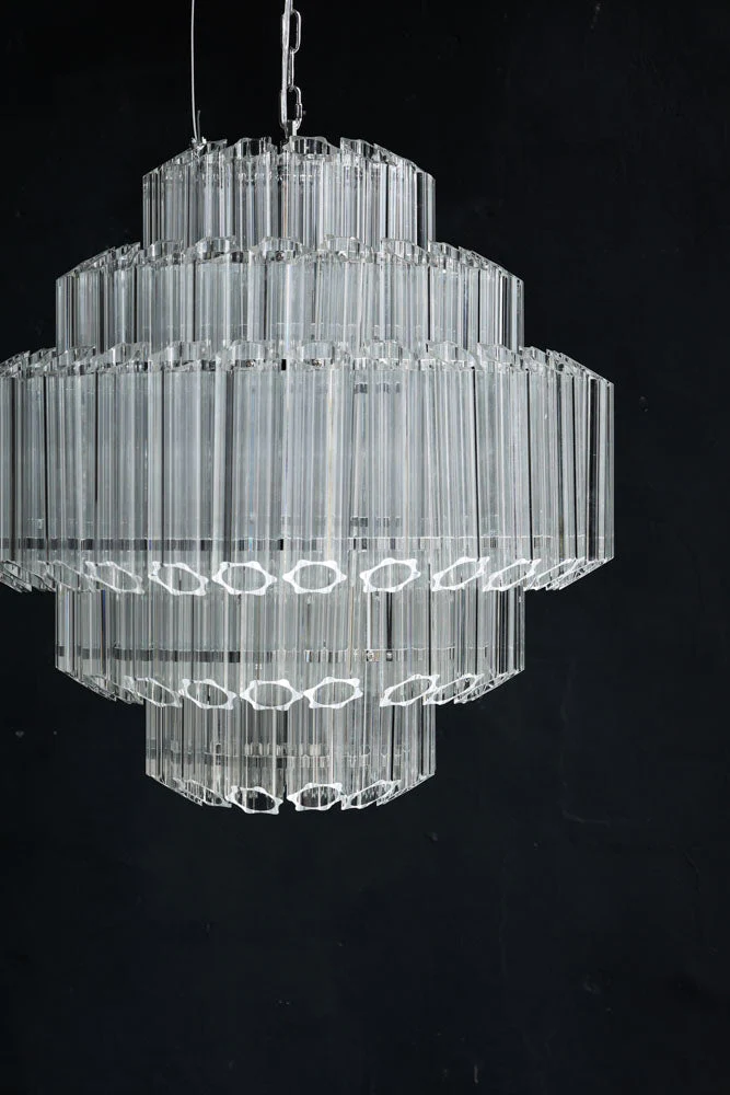 Stunning Art Deco Crystal Chandelier - Image 3