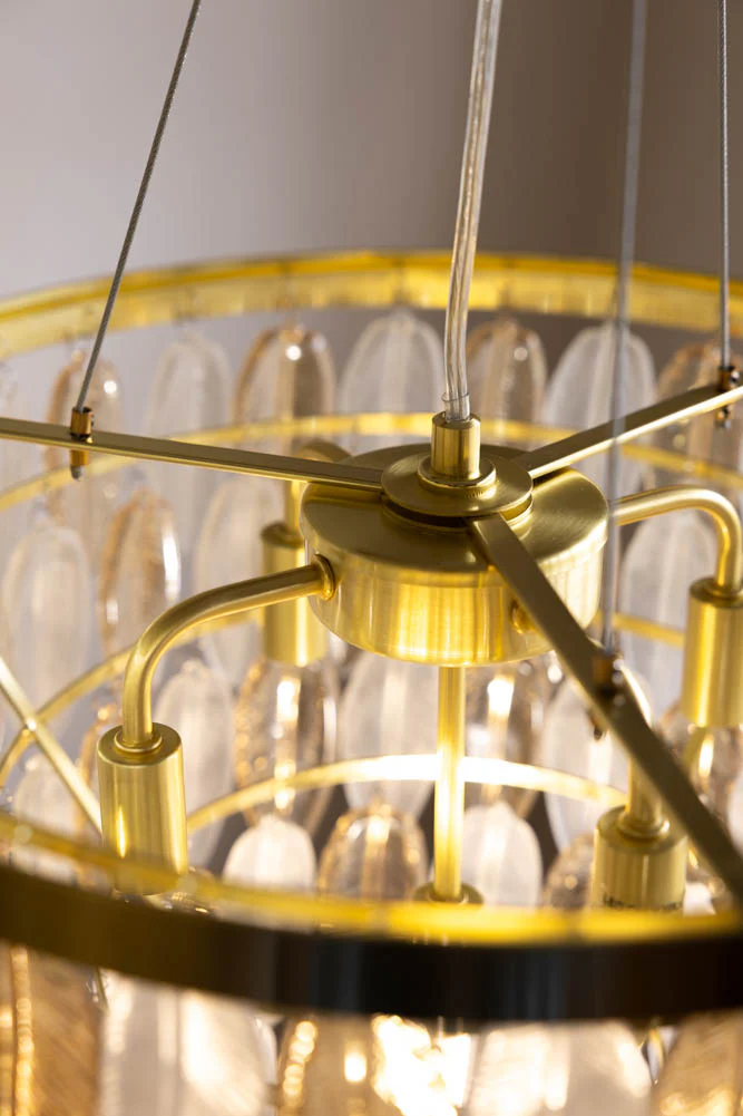 Stunning Art Deco Glass Feather Ceiling Light - Image 6
