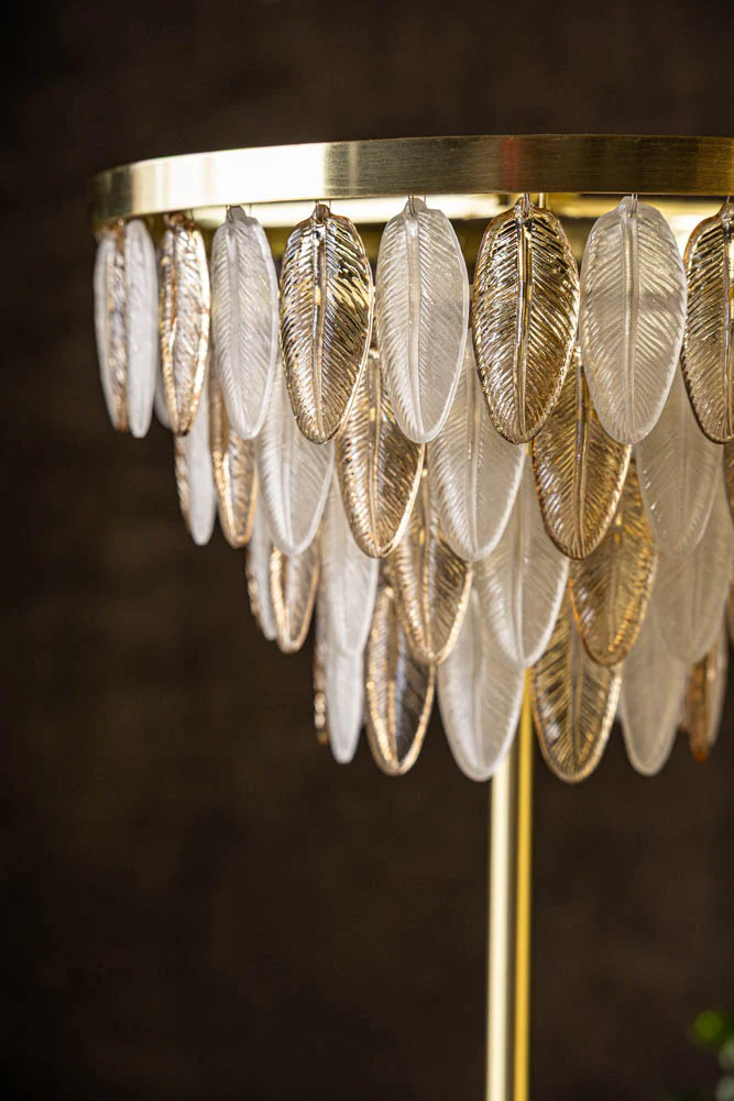 Stunning Art Deco Glass Feather Floor Lamp - Image 2