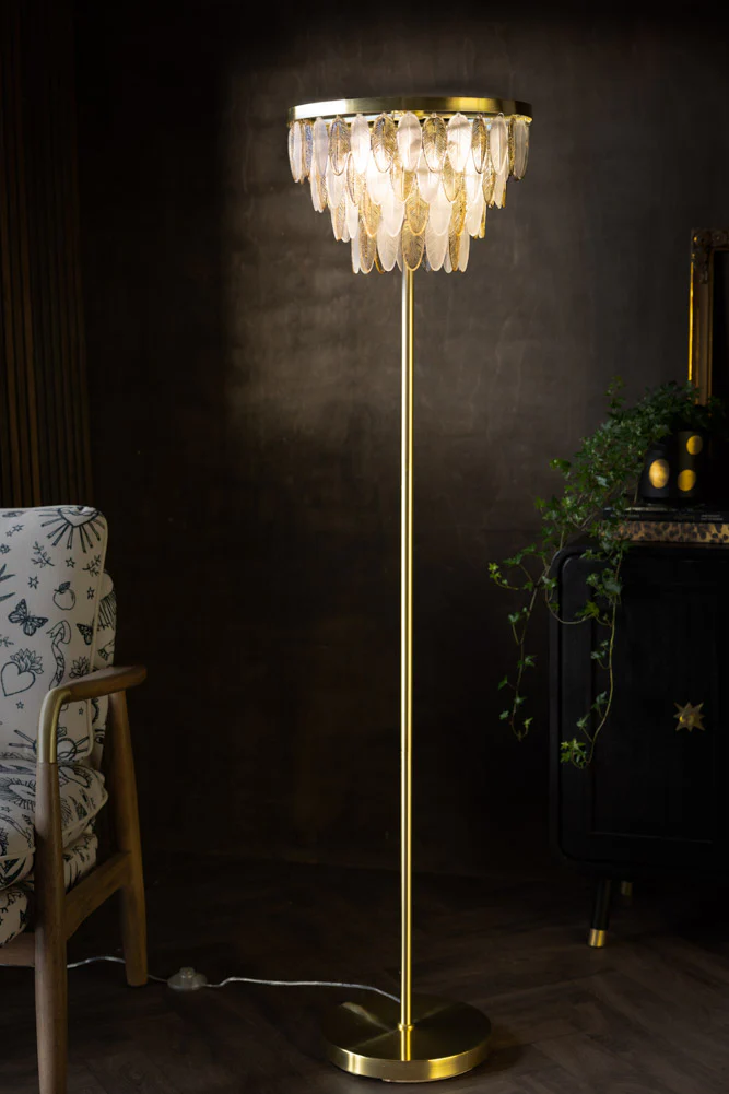 Stunning Art Deco Glass Feather Floor Lamp - Image 4