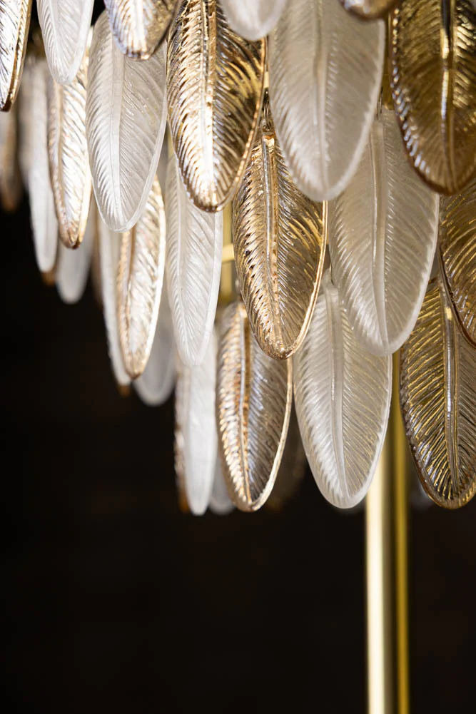 Stunning Art Deco Glass Feather Floor Lamp - Image 5