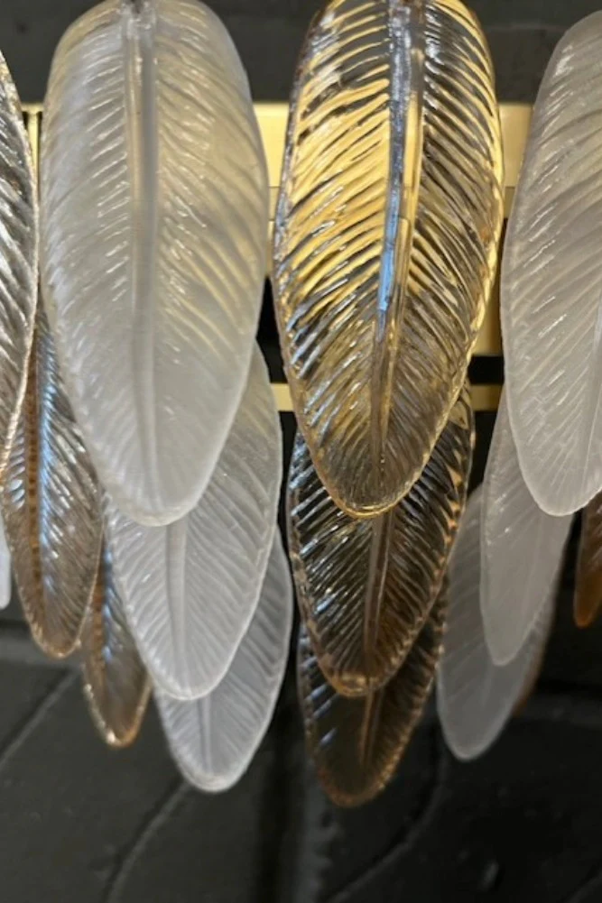 Stunning Art Deco Glass Feather Wall Light - SECONDS - Image 3