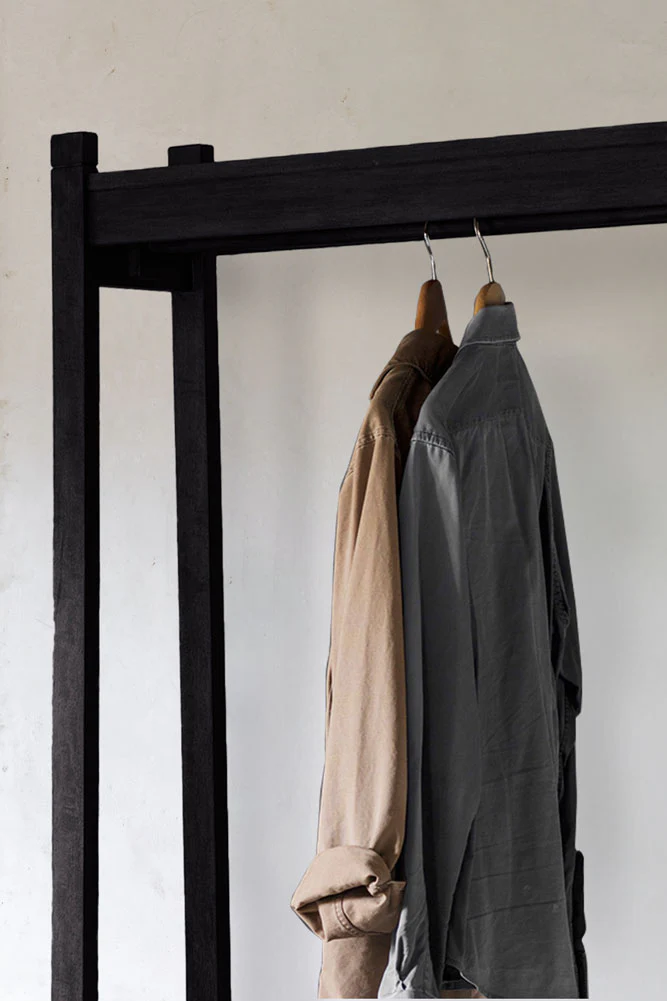 Stylish Mango Wood Freestanding Open Wardrobe - Image 2