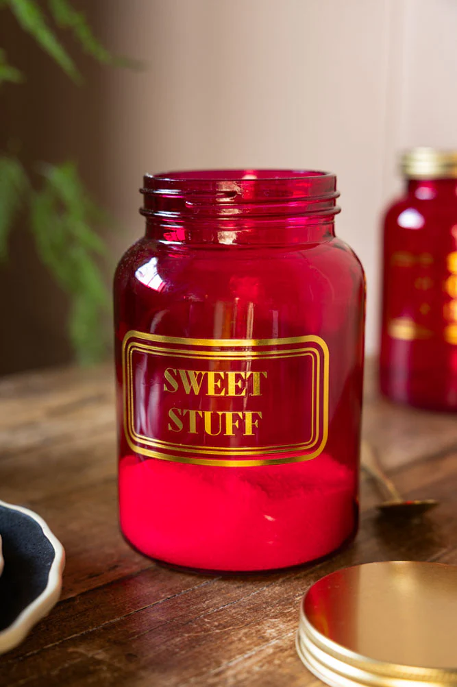 Sweet Stuff Hot Pink Glass Storage Jar - Image 3