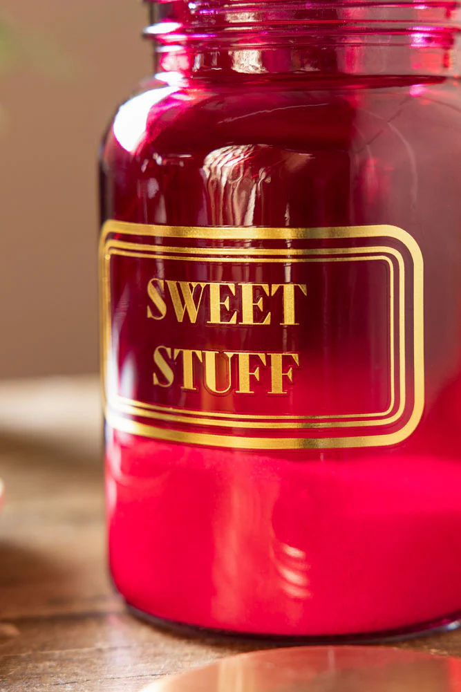 Sweet Stuff Hot Pink Glass Storage Jar - Image 4