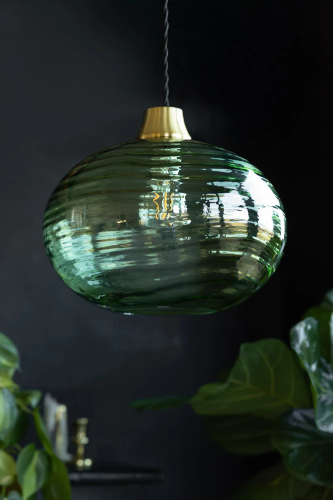Swirled Glass Easyfit Ceiling Light Shade in Green - Image 5