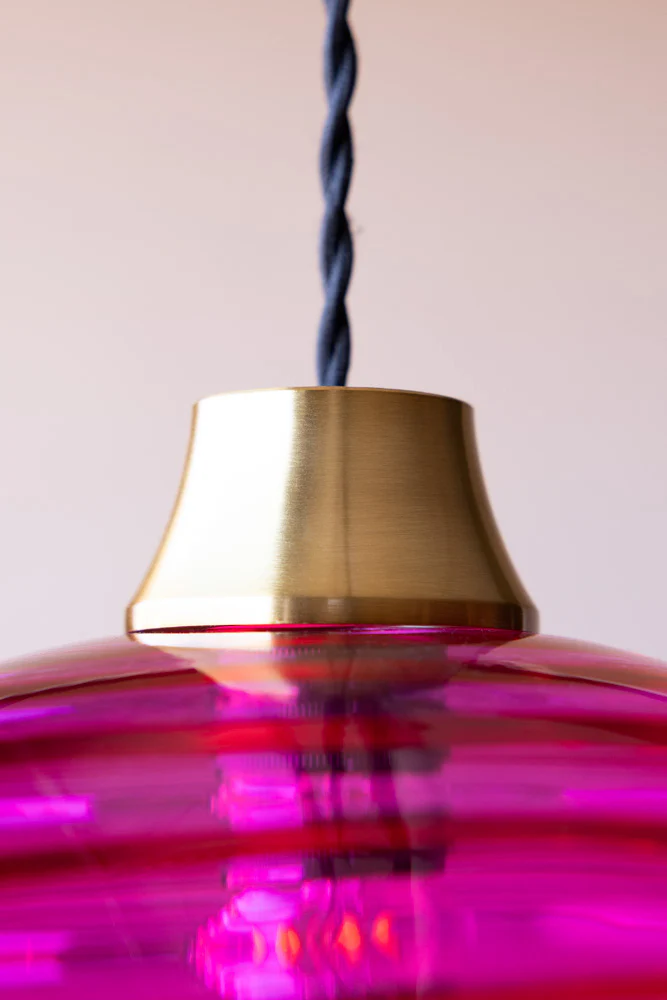 Swirled Glass Easyfit Ceiling Light Shade in Pink - Image 6