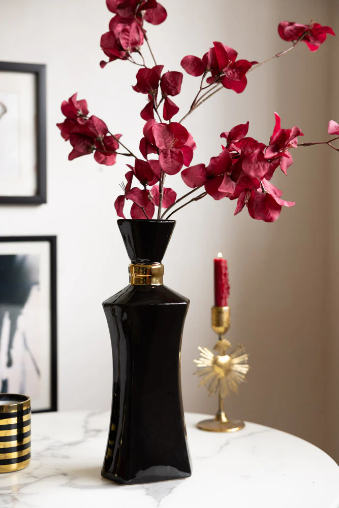 Tall Black Perfume Bottle Vase - Image 3