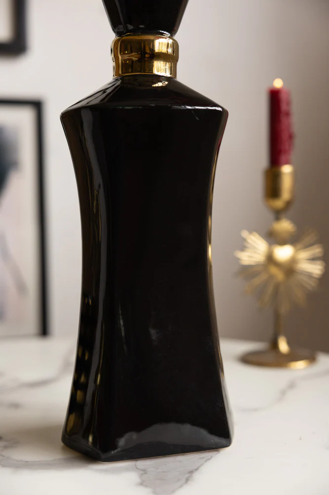 Tall Black Perfume Bottle Vase - Image 5