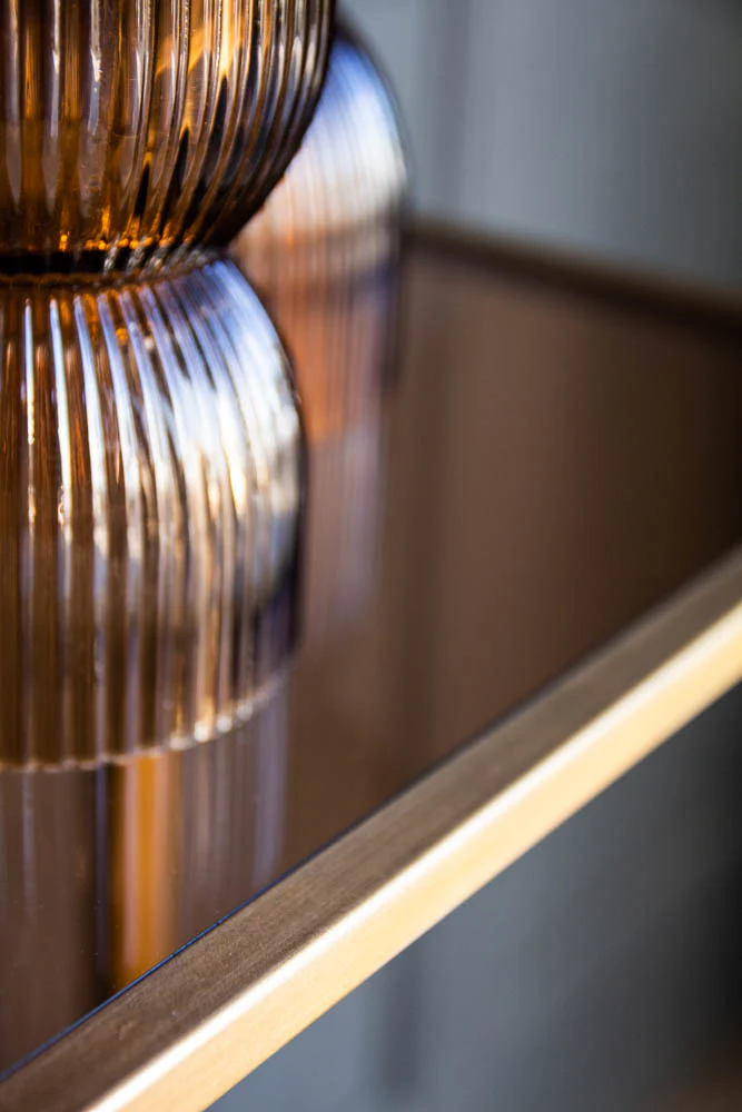 Tall Gold & Glass Art Deco Shelving Unit - Image 4