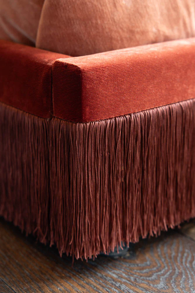 Tassel Bed in Burnt Sienna Needlecord Velvet - Available in 3 Sizes - Image 5