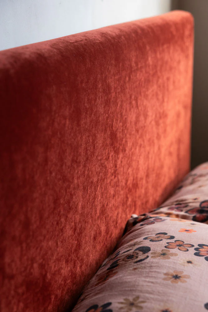 Tassel Bed in Burnt Sienna Needlecord Velvet - Available in 3 Sizes - Image 7