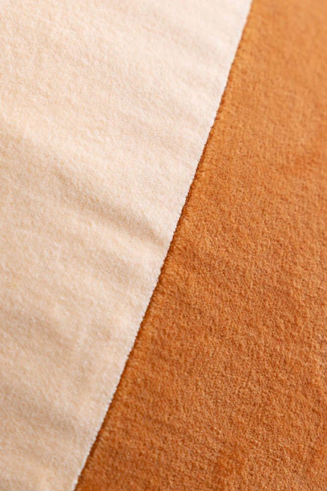 Terracotta & Peach Diagonal Stripe Velvet Cushion - Image 7