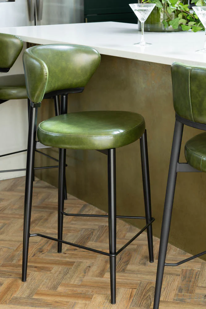 The Blake Bar Stool In Forest Green - Image 2