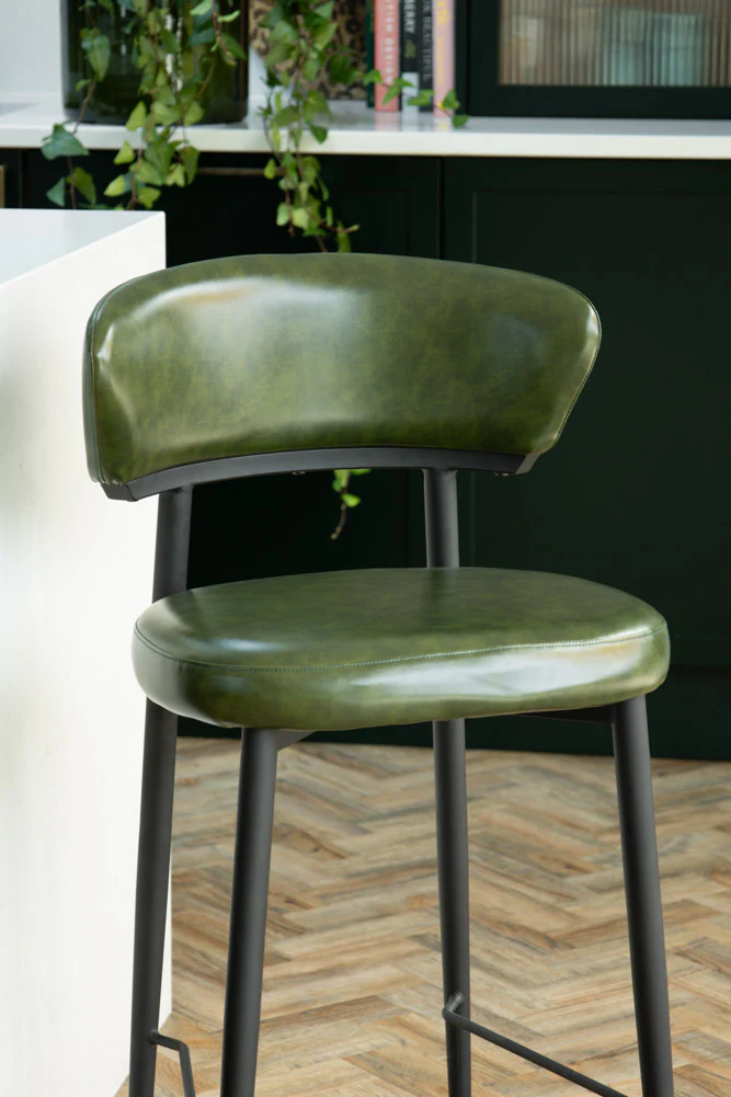 The Blake Bar Stool In Forest Green - Image 3