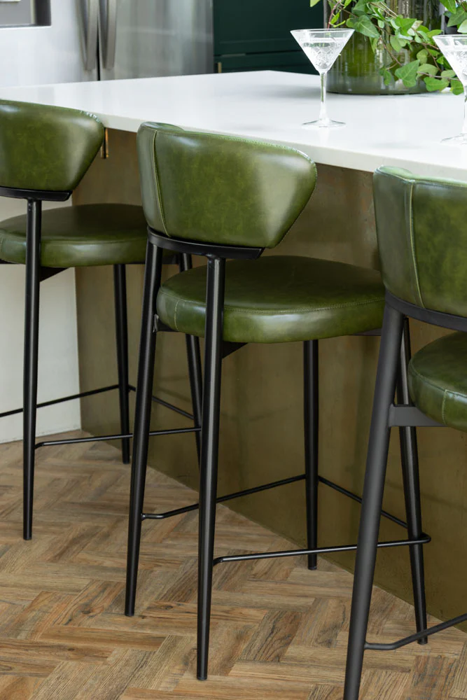 The Blake Bar Stool In Forest Green - Image 4
