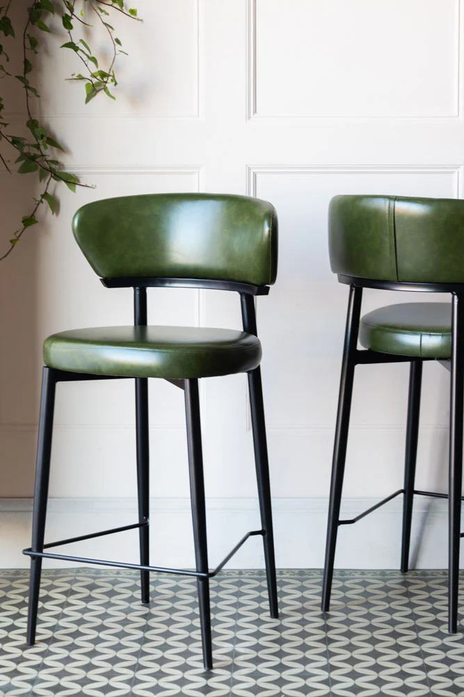 The Blake Bar Stool In Forest Green - Image 5