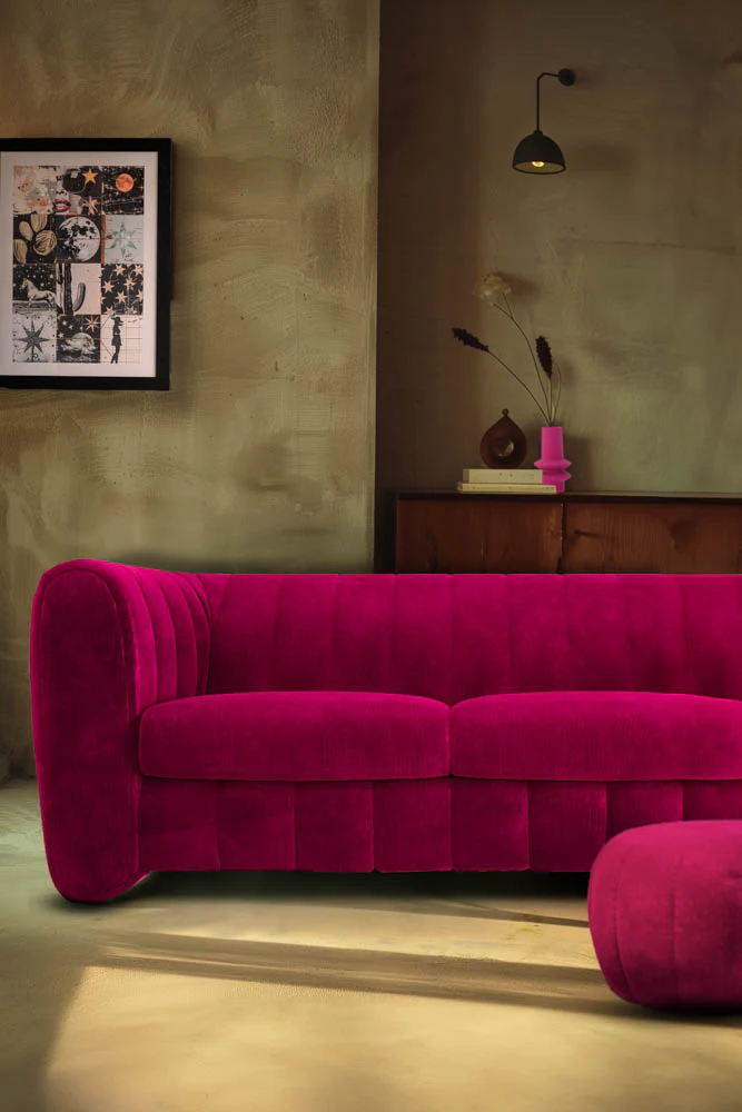The Bowie Large Sofa In Luxe Needlecord Velvet Harry's Pink - Image 4