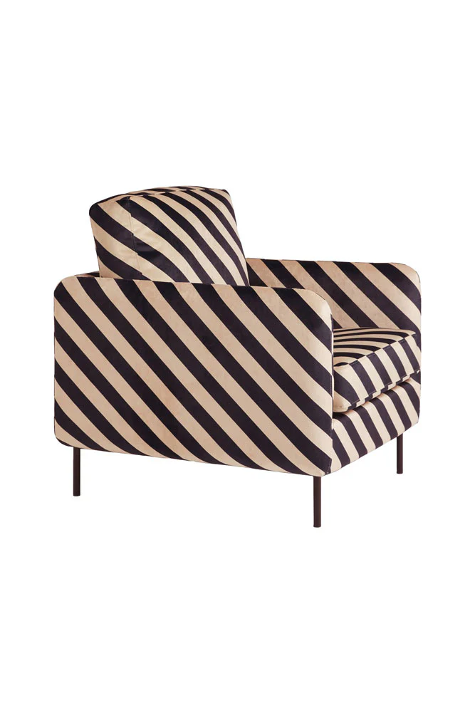 The Edie Sand and Black Stripe Armchair - Image 7