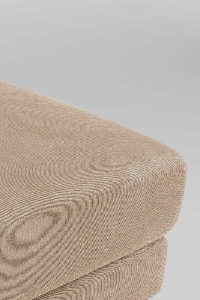 The Grace Footstool In Luxe Needlecord Velvet Natural Whisper - Image 6