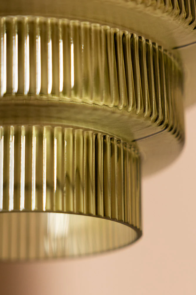 Tiered Green Glass Easyfit Ceiling Light Shade - Image 6