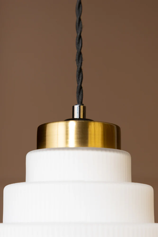 Tiered Opal Glass Easyfit Ceiling Light Shade - Image 4