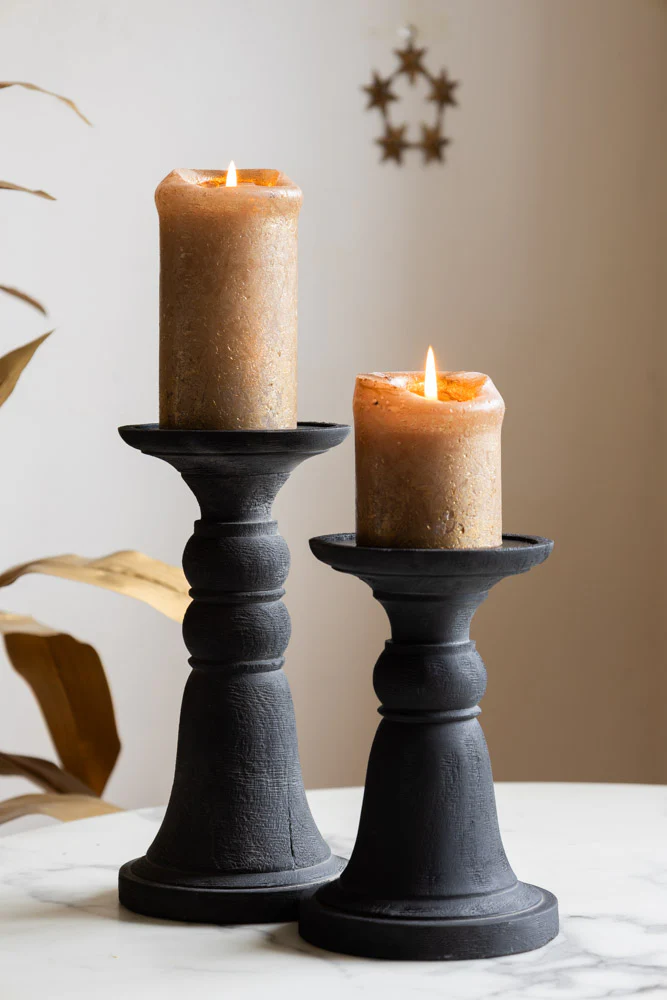 Traditional Black Candle Holder - Short - Image 3