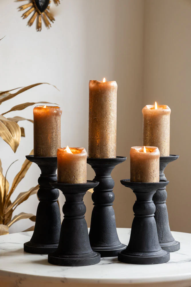 Traditional Black Candle Holder - Tall - Image 5