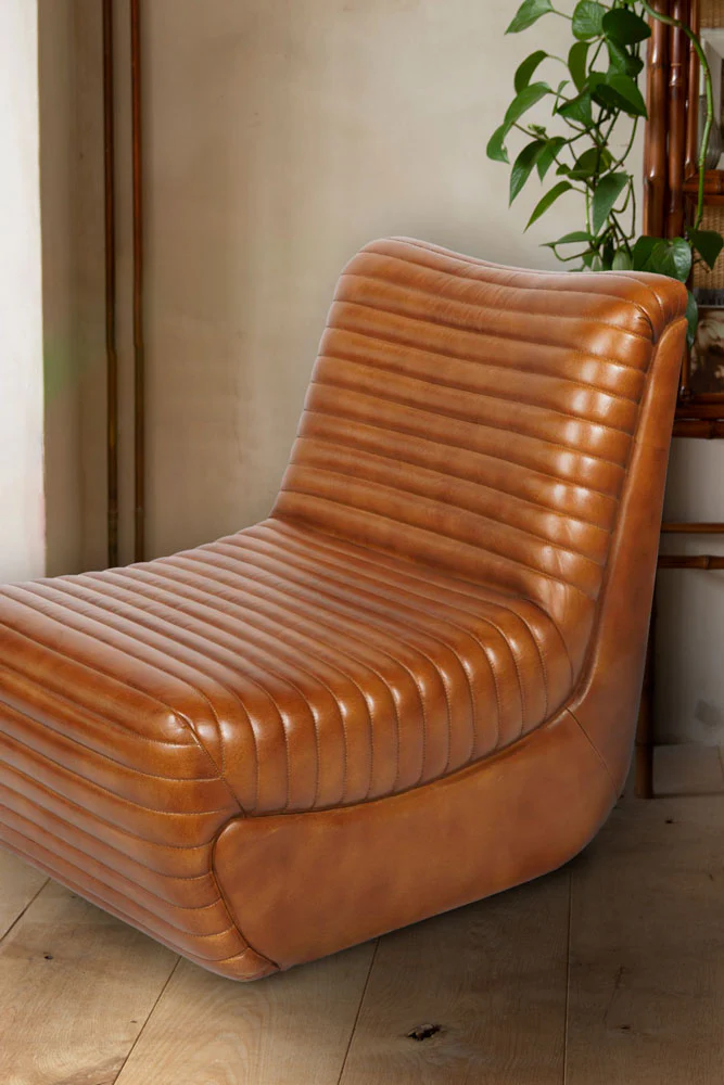Traditional Brown Leather Occasional Chair - Image 2