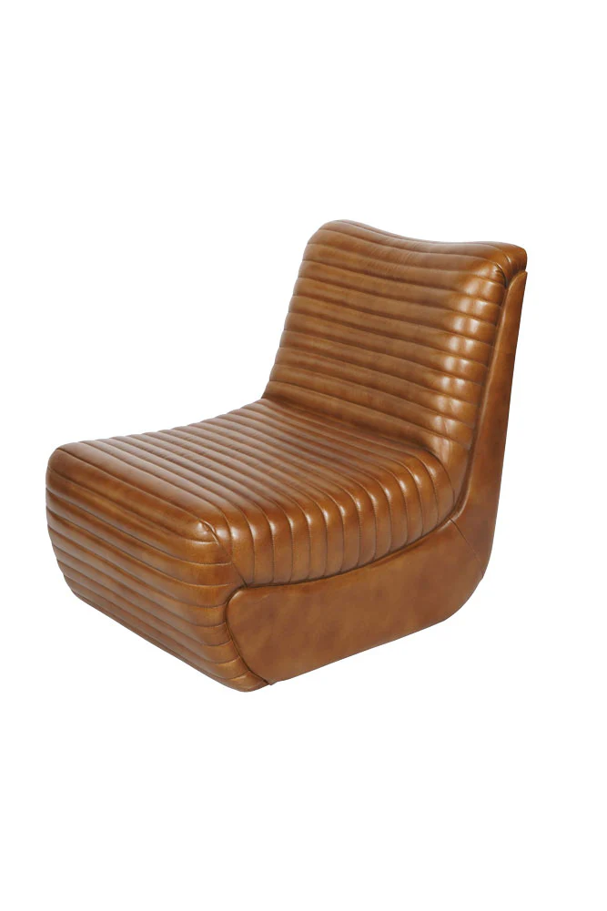 Traditional Brown Leather Occasional Chair - Image 3