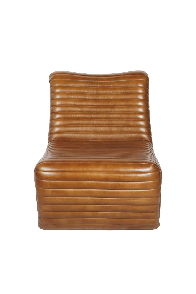 Traditional Brown Leather Occasional Chair - Image 5